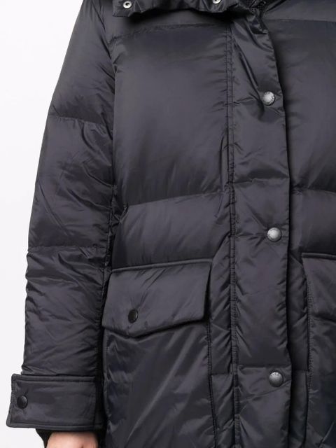 Yves Salomon lambswool-trim hooded down jacket - Black - zdjęcie produktu nr 2