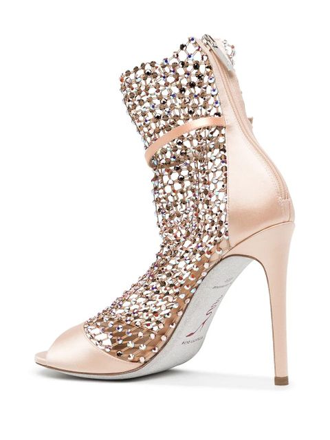 René Caovilla 105mm crystal-embellished mesh sandals - Metallic - zdjęcie produktu nr 2