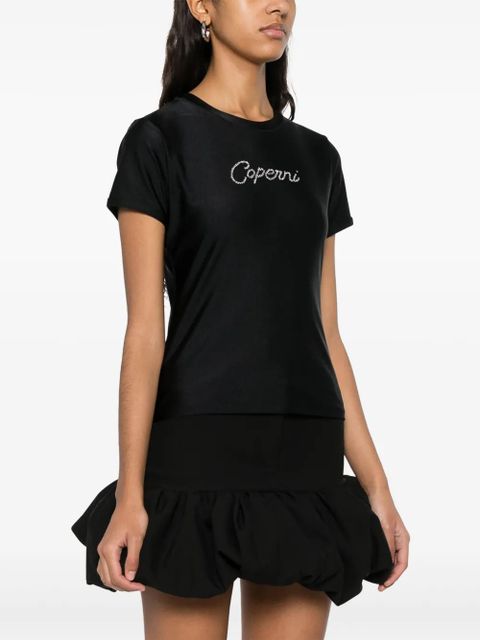 Coperni crystal embellished-logo T-shirt - Black - zdjęcie produktu nr 2