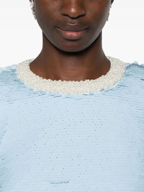 Self-Portrait sequin mini dress - Blue