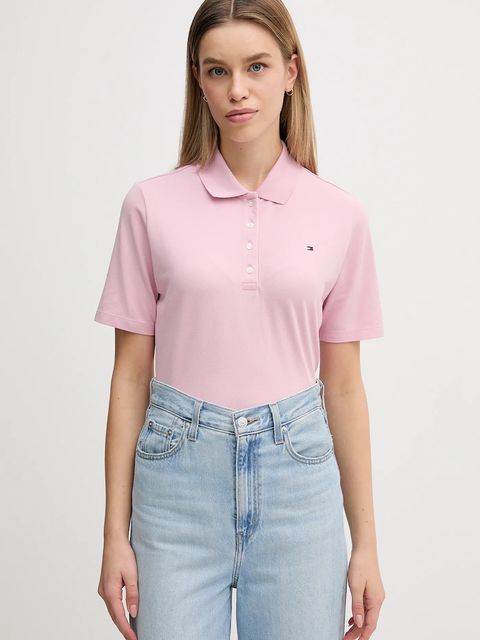 Tommy Hilfiger polo damski kolor różowy WW0WW43224 - zdjęcie produktu nr 1