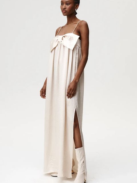 Undress Code sukienka kolor beżowy maxi oversize 1038