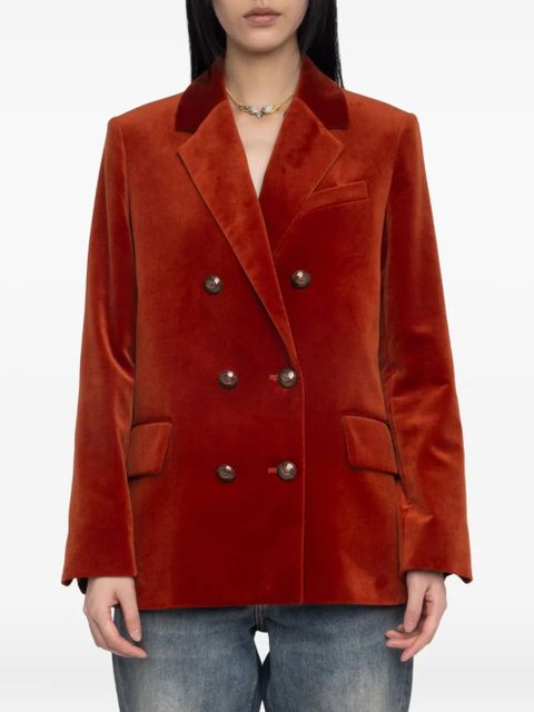 Zadig&Voltaire double-breasted cotton blazer - Red