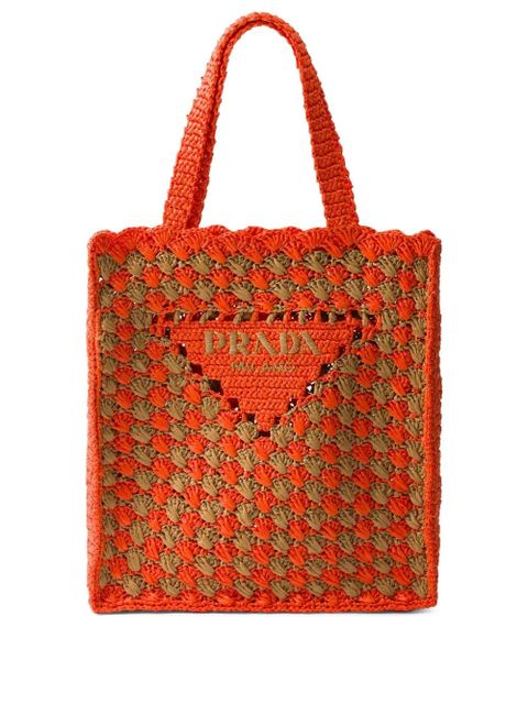 Prada crochet-knit tote bag - Orange - zdjęcie produktu nr 1