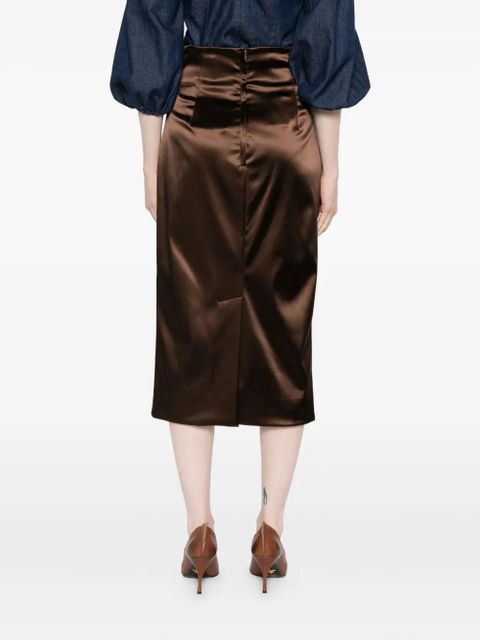 Dolce & Gabbana satin midi skirt - Brown