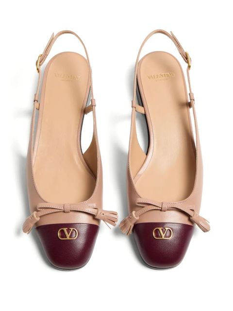 Valentino Garavani Valet Du Roi Kid slingback pumps - Neutrals