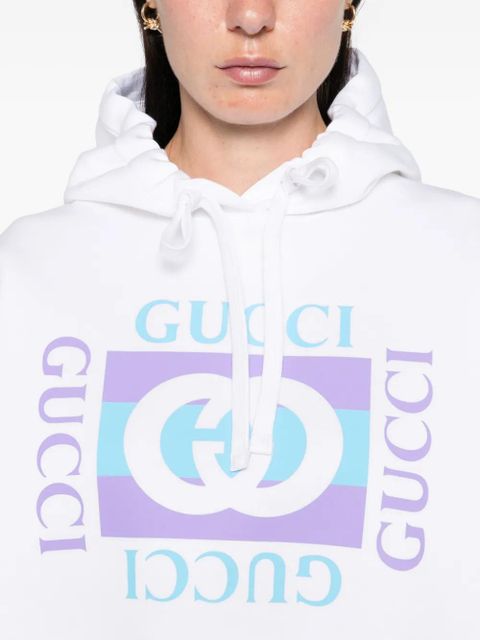 Gucci logo-print hoodie - White