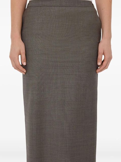LouLou de Saison Cara elasticated waistband vent maxi skirt - Brown - zdjęcie produktu nr 2