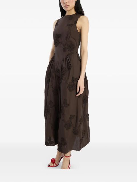 ROTATE BIRGER CHRISTENSEN flower-detail midi dress - Brown - zdjęcie produktu nr 2