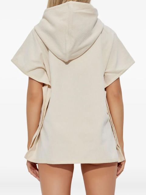 Balmain hooded logo poncho - Neutrals