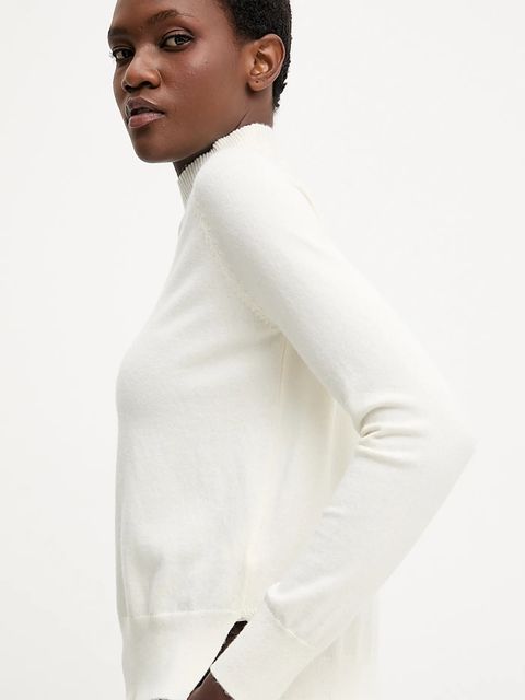 Answear.LAB sweter z kaszmirem damski kolor beżowy lekki z golfem