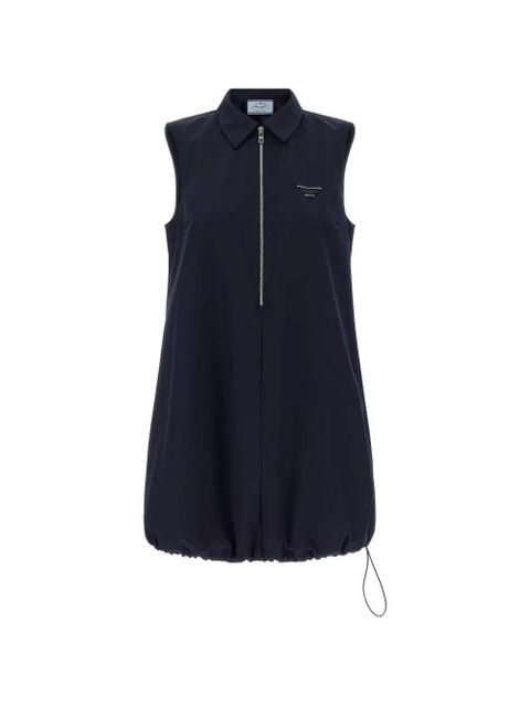 Prada triangle-logo half-zip dress - Blue - zdjęcie produktu nr 1
