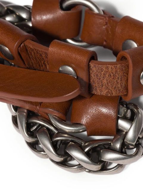 Miu Miu studded buckle chain keyring - Brown - zdjęcie produktu nr 2