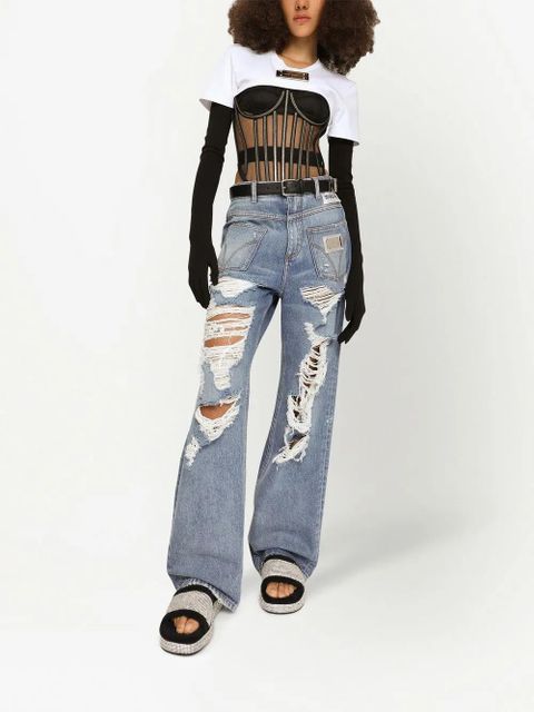 Dolce & Gabbana KIM DOLCE&GABBANA tulle corset top - Black - zdjęcie produktu nr 2