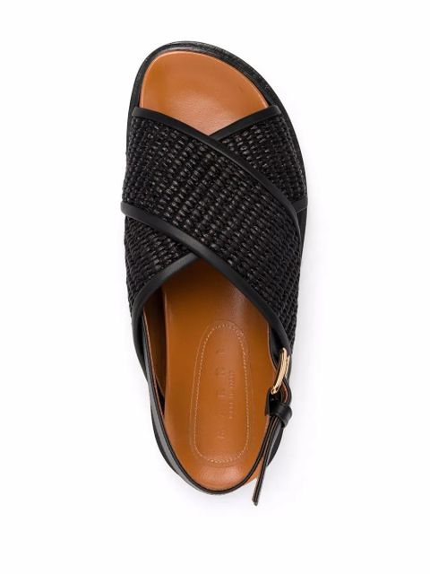 Marni Fussbet raffia sandals - Black