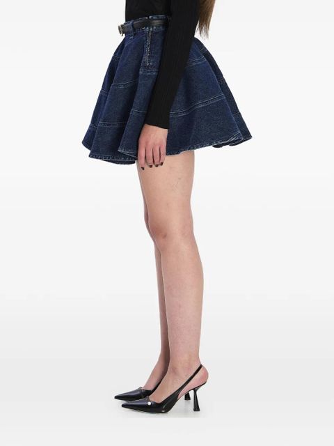 Self-Portrait flared denim mini skirt - Blue - zdjęcie produktu nr 2
