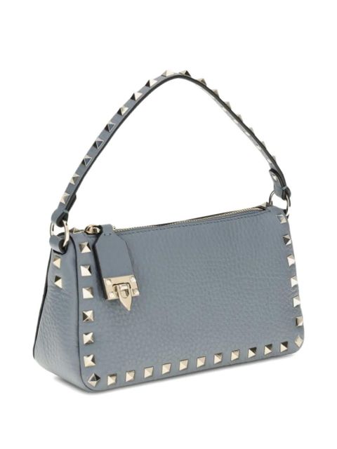 Valentino Garavani small Rockstud grained shoulder bag - Blue