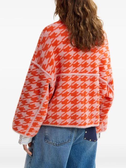 Essentiel Antwerp houndstooth button cardigan - Orange