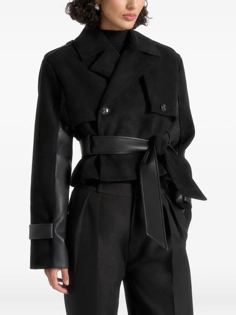 Manière De Voir Lelia epaulets belted jacket - Black - zdjęcie produktu nr 1