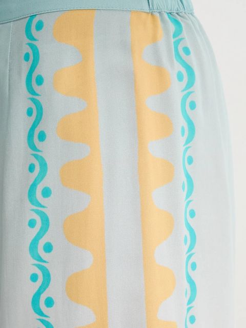 Never Fully Dressed spodnie Elissa damskie kolor niebieski szerokie high waist NFDTR497