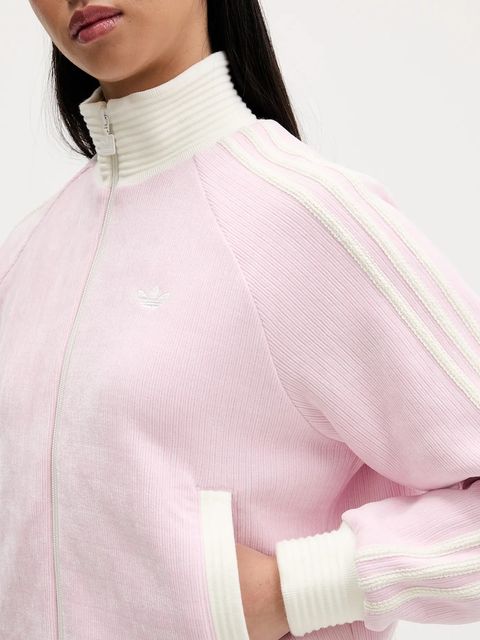 adidas Originals bluza Velour damska kolor różowy wzorzysta KS7780