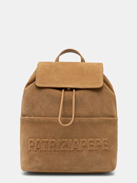 Patrizia Pepe plecak zamszowy damski kolor zielony duży gładki 8B0264 L152 - zdjęcie produktu nr 1