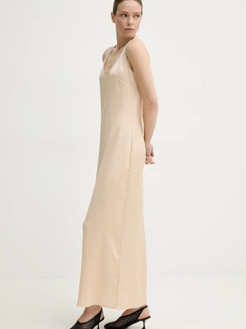 Remain sukienka kolor beżowy maxi prosta 5025862284