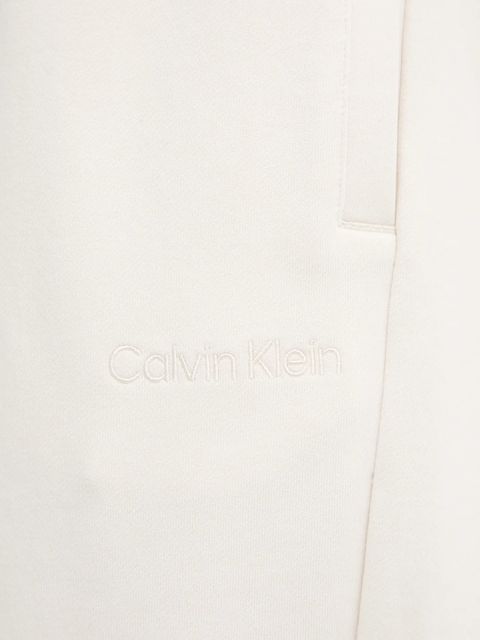 Calvin Klein spodnie dresowe bawełniane damskie kolor beżowy gładkie LV044C904G