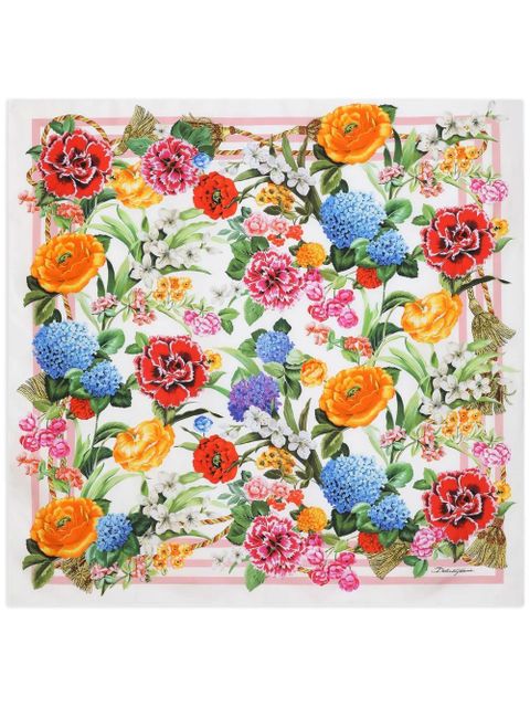 Dolce & Gabbana floral-print scarf - White - zdjęcie produktu nr 1