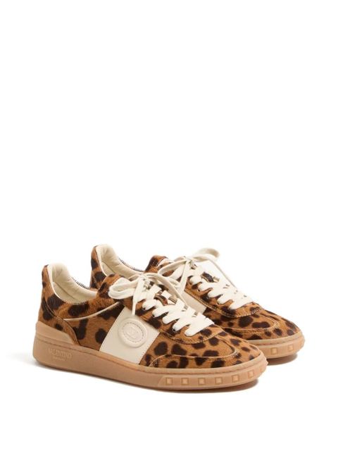 Valentino Garavani Upvillage animalier-print calfskin sneakers - Brown