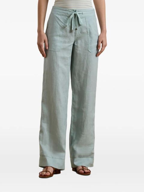 Lauren Ralph Lauren drawstring-waist linen trousers - Blue