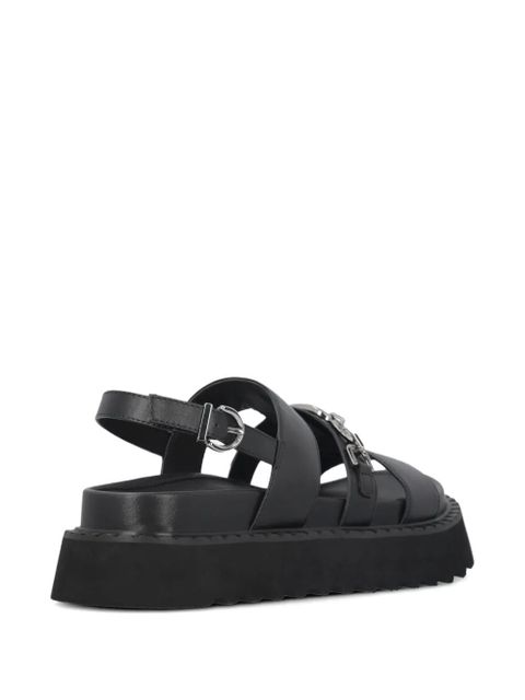 PINKO chain-detail leather sandals - Black