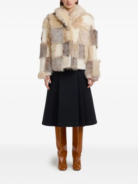 Marni patchwork fur jacket - White