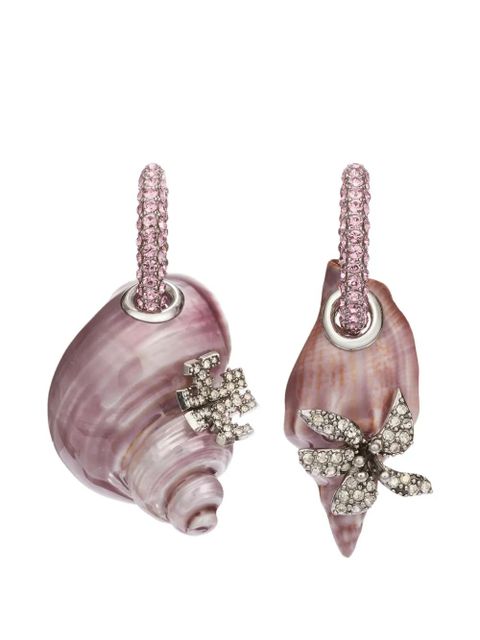 Tory Burch Curiosity Shell hoop earrings - Silver - zdjęcie produktu nr 1