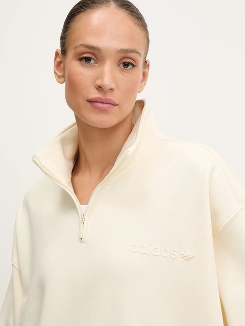 adidas Originals bluza Essentials damska kolor beżowy gładka JY3554