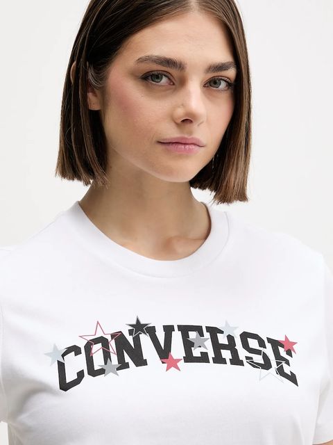 Converse t-shirt bawełniany damski kolor biały CVW5T026
