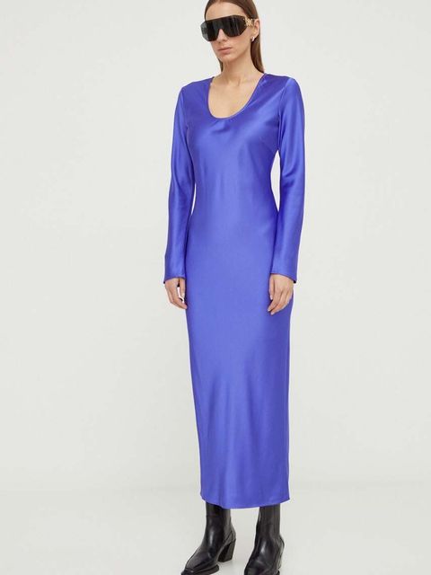 Samsoe Samsoe sukienka ALINA kolor fioletowy maxi dopasowana F23400099