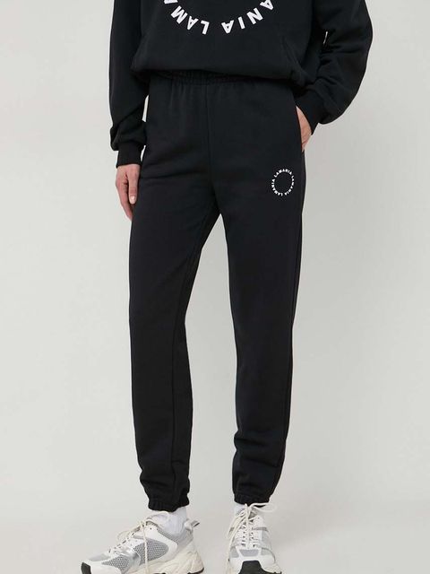 La Mania spodnie dresowe kolor czarny gładkie - zdjęcie produktu nr 1