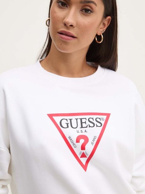 Guess Jeans bluza damska kolor biały z nadrukiem W4YQ00 KC811