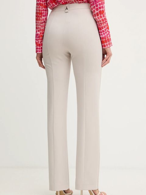 Patrizia Pepe spodnie damskie kolor beżowy proste high waist 8P0800 A498