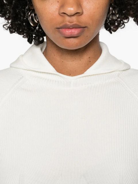 Maje long-sleeved hooded bodysuit - Neutrals