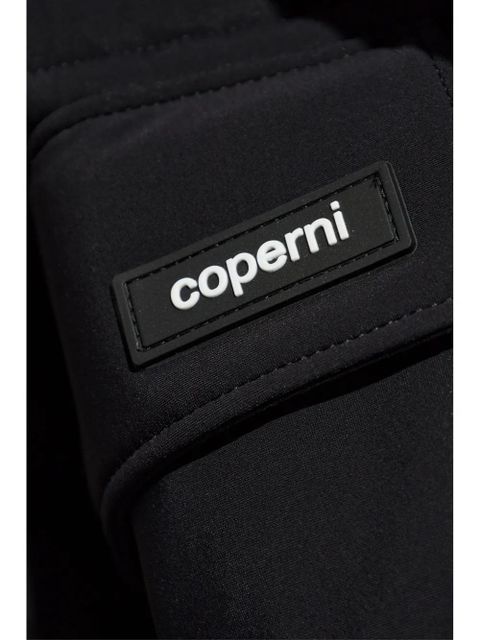 Coperni logo-patch faux-shearling puffer jacket - Black