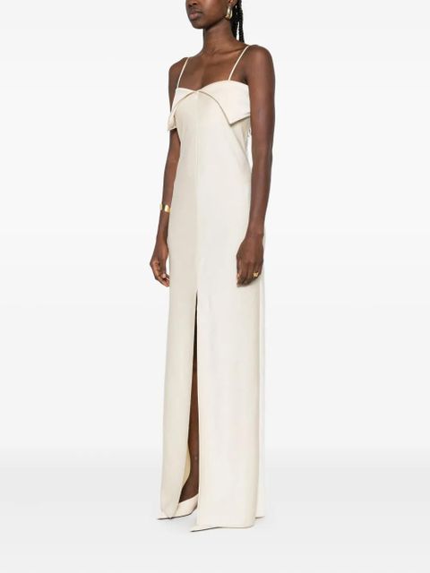 Nanushka folded-neckline maxi dress - Neutrals