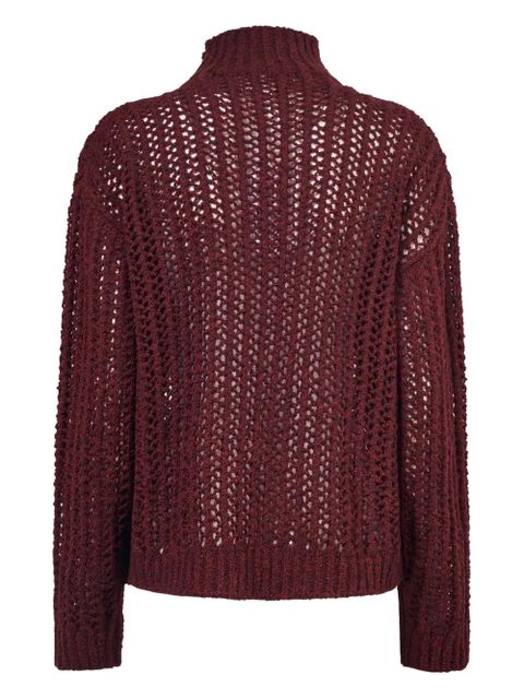 Max Mara open-knit high-neck sweater - Red - zdjęcie produktu nr 2
