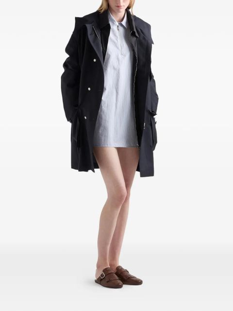 Prada striped cotton shirt with half-zipper - Blue - zdjęcie produktu nr 2