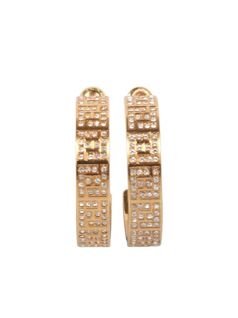 FENDI FF-embellished hoop earrings - Gold - zdjęcie produktu nr 2