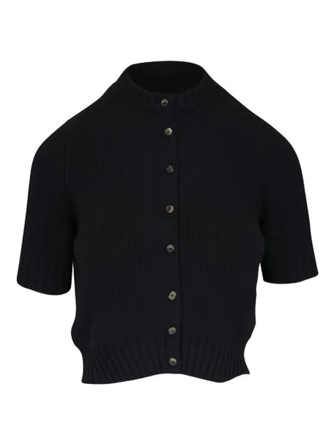 KHAITE short-sleeve button-up cardigan - Black - zdjęcie produktu nr 1