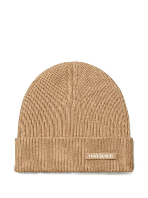 Tory Burch ribbed knit beanie hat - Brown - zdjęcie produktu nr 1