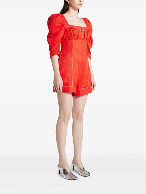 FARM Rio linen playsuit - Red