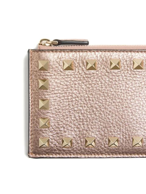 Valentino Garavani Rockstud grainy card holder - Pink